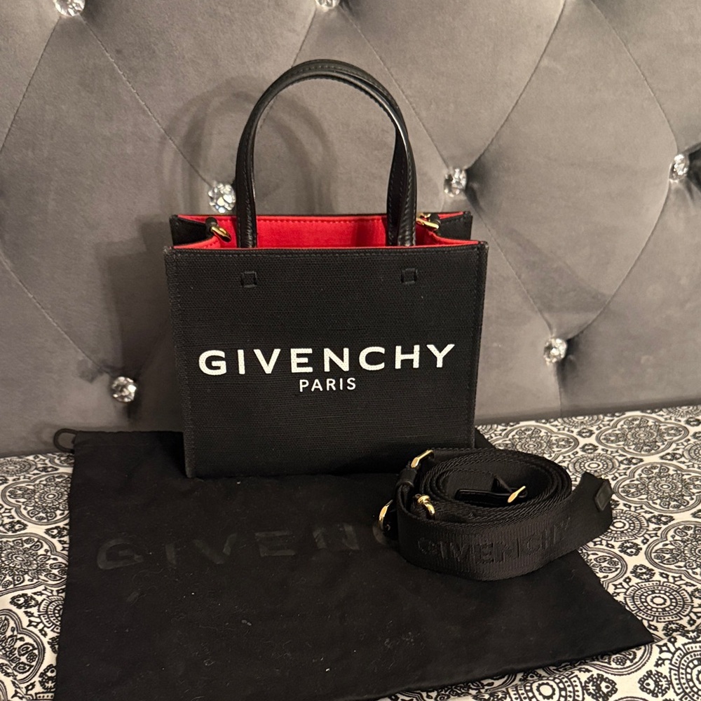 Givenchy Black Tote with Red Interior